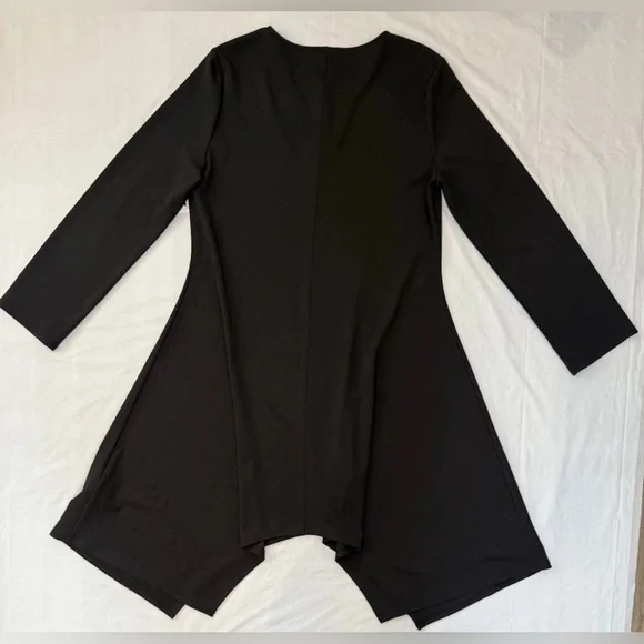 NWT Halston Key Hole Black Midi Dress Size L Large Designer Lightweight $119 - Picture 2 of 10
